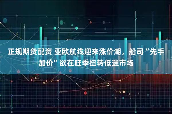 正规期货配资 亚欧航线迎来涨价潮，船司“先手加价”欲在旺季扭转低迷市场